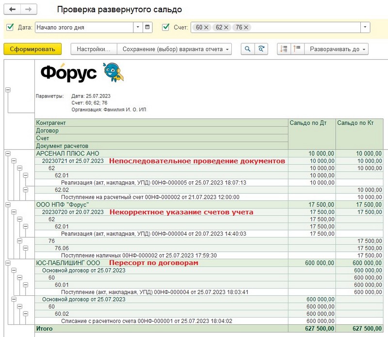 Подводные камни в учёте – развёрнутое сальдо Подводные камни в учёте – развёрнутое сальдо